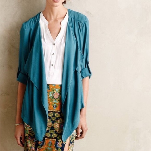 Elevenses Eldora Draped Open Blazer Jacket - Picture 1 of 13